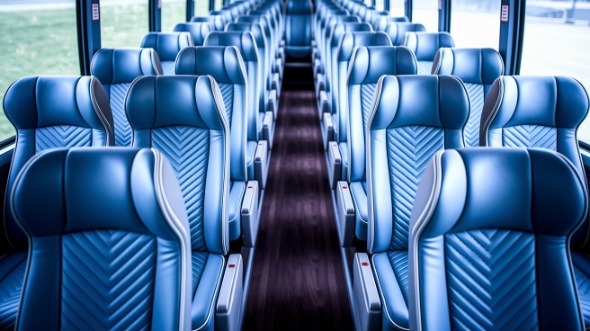 56 passenger charter bus interior view