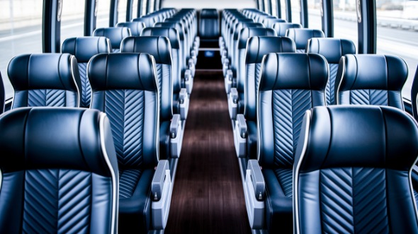 tyler 50 passenger charter bus inside