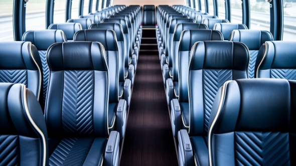 tyler 54 passenger charter bus inside