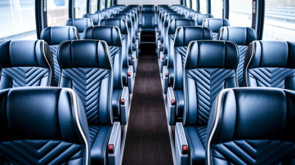 tyler 56 passenger charter bus inside